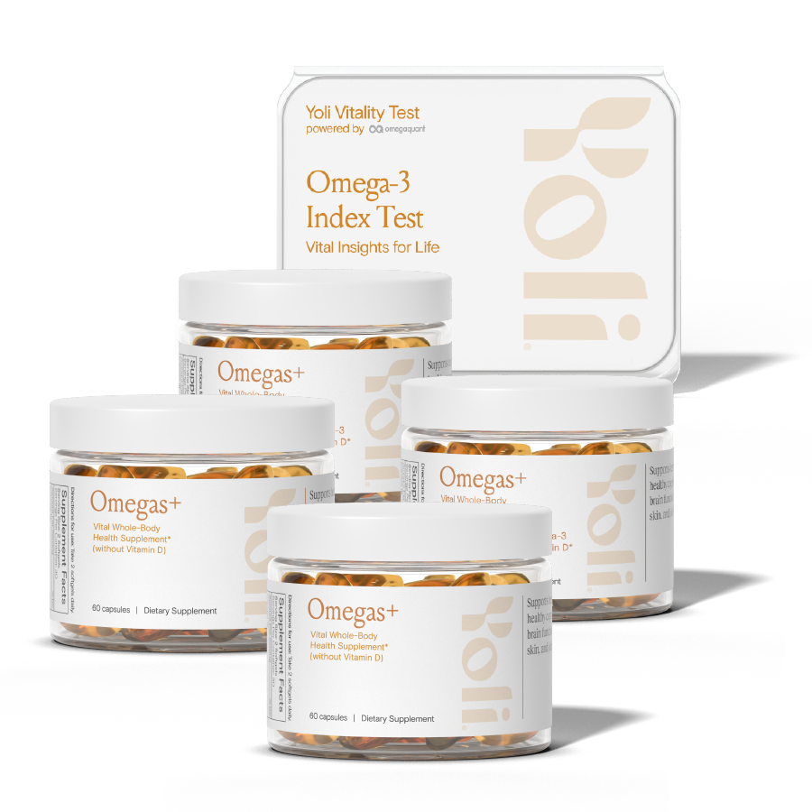 Omegas+ Starter Pack: 4-Month Bundle + 1 Free Test Kit