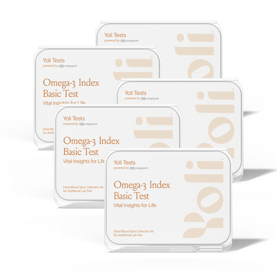Vital Yoli Tests Omega-3 Index Test Kit Bundle: 5-Pack